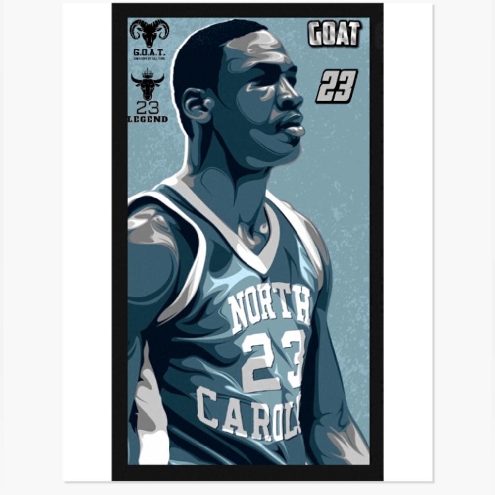 MICHAEL JORDAN NORTH CAROLINA TAR HEELS SELF-CREATED GLOSSY 8.5x11 NCAA POSTER